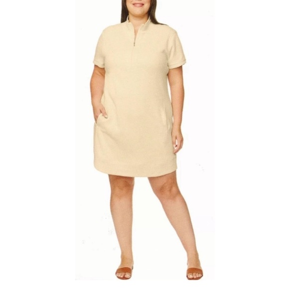 Legendary Outfitters Ladies' Quarter Zip Dress with Pockets, Cream - Picture 1 of 4
